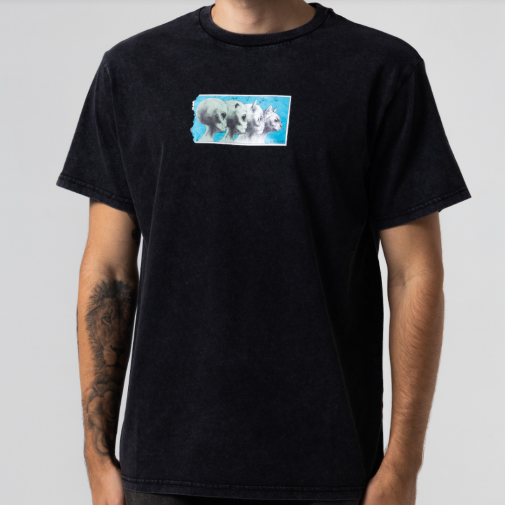 NERM GEO TEE (BLACK VINTAGE WASH)