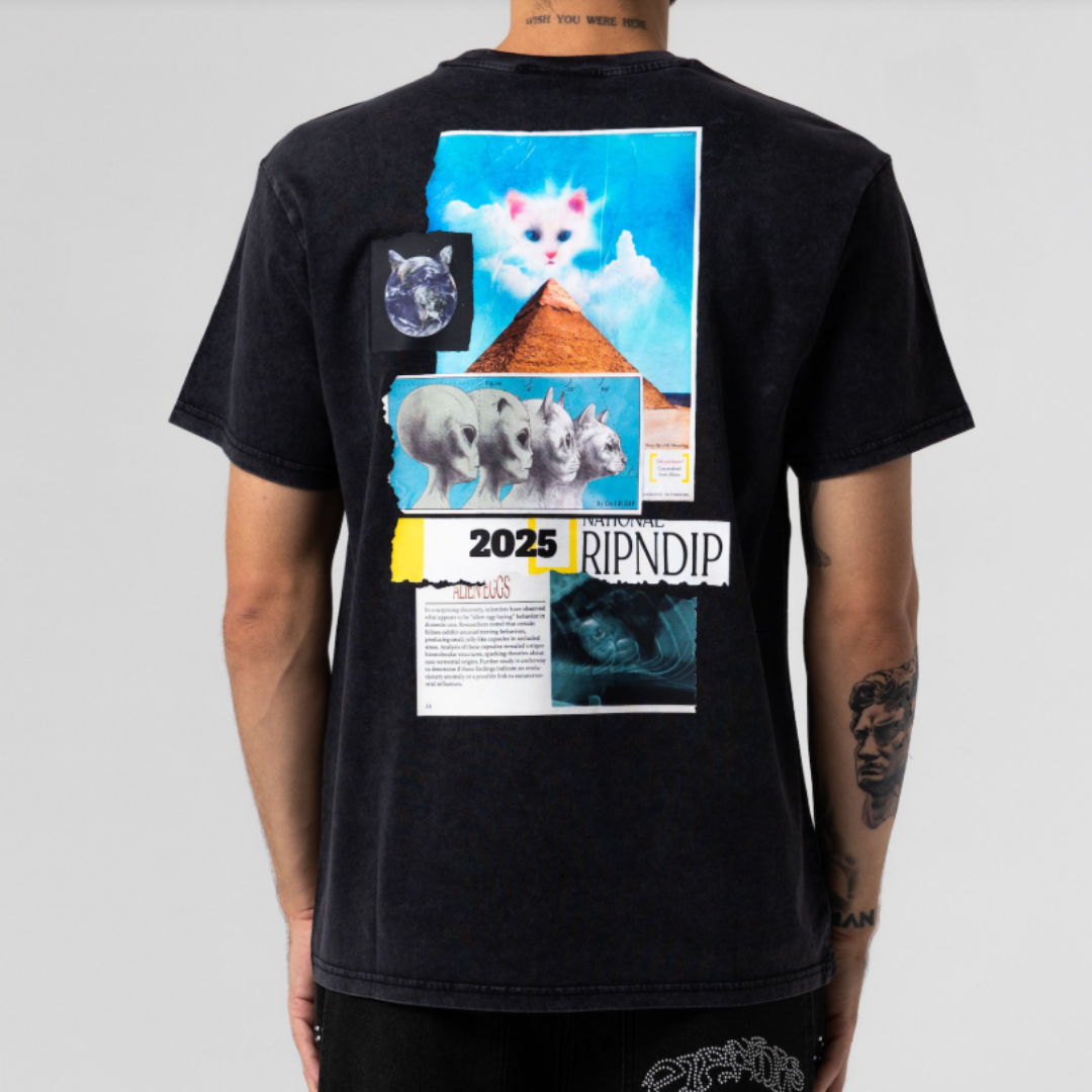 NERM GEO TEE (BLACK VINTAGE WASH)