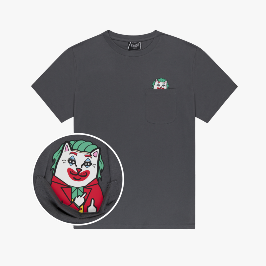 WHY SO NERMAL? POCKET TEE (CHARCOAL)