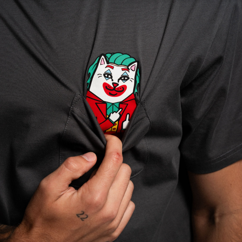 WHY SO NERMAL? POCKET TEE (CHARCOAL)
