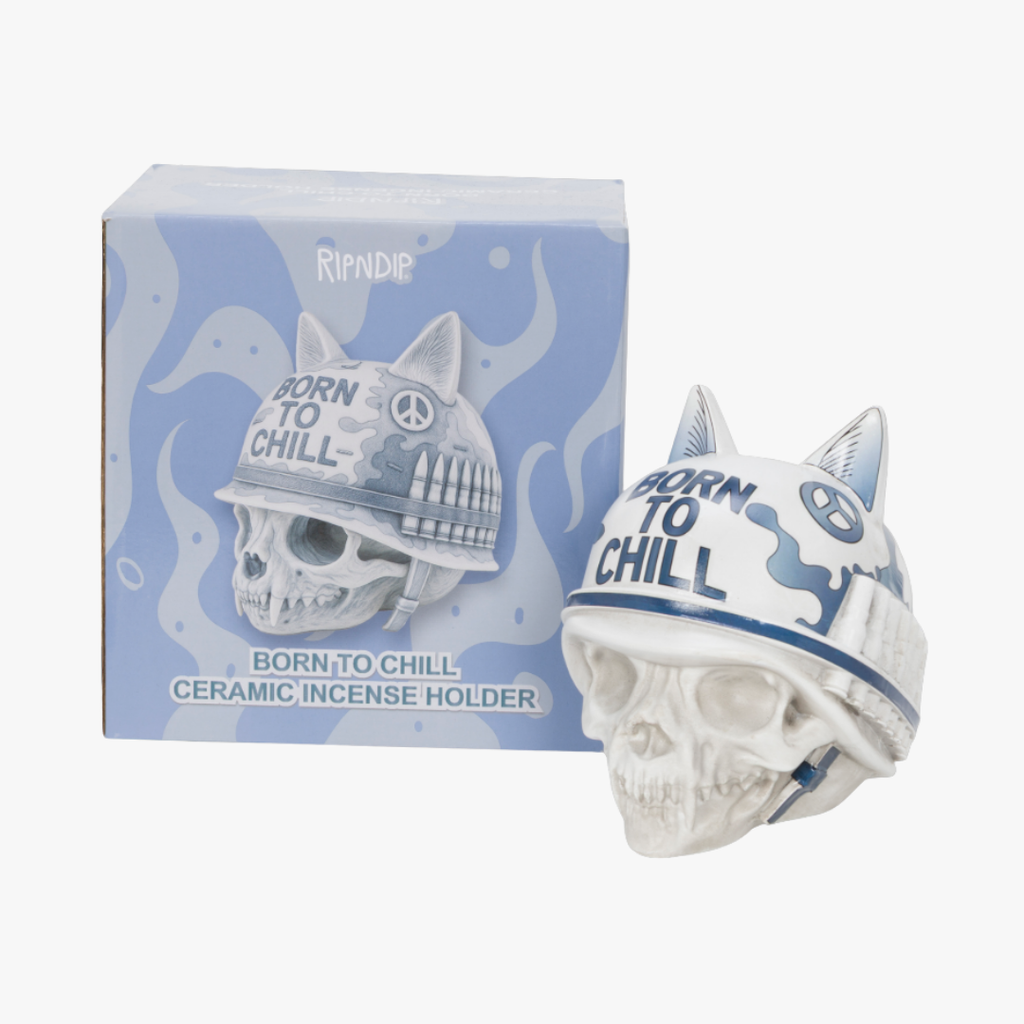 BORN TO CHILL CERAMIC INCENSE HOLDER (INDIGO)