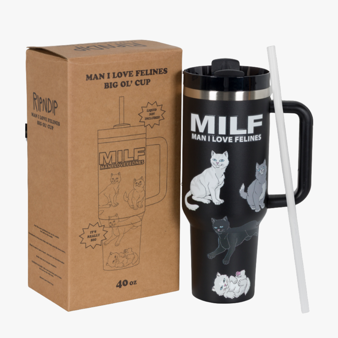 MAN I LOVE FELINES BIG OL CUP TUMBLER (BLACK)